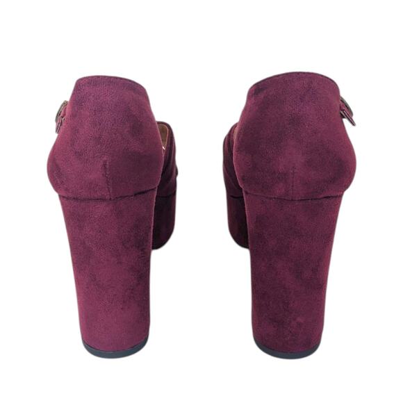 Chelsea Crew Get a Lift Burgundy Platform Heel Faux Suede Women’s size 40 - Picture 4 of 13